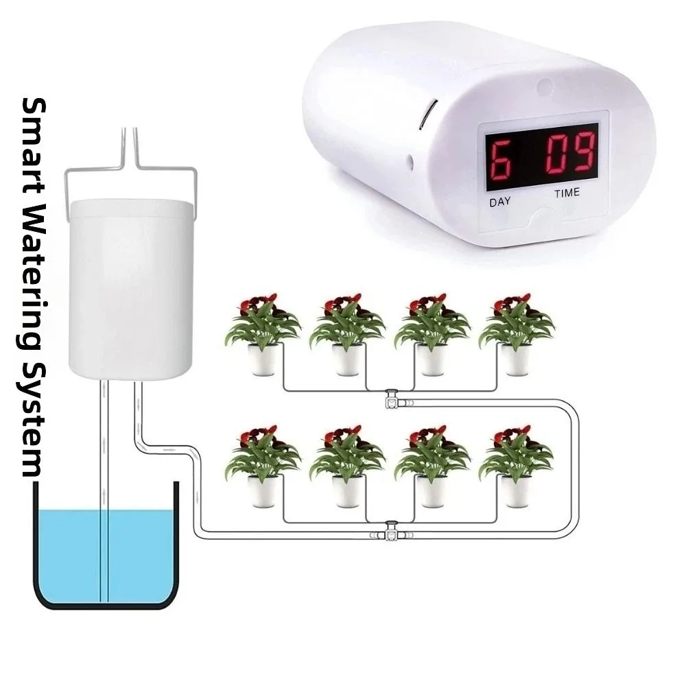 Automatic Automatic Watering Machine Multi-Head Smart Drip Irrigation Device Self-Watering Adjustable Timer Waterers