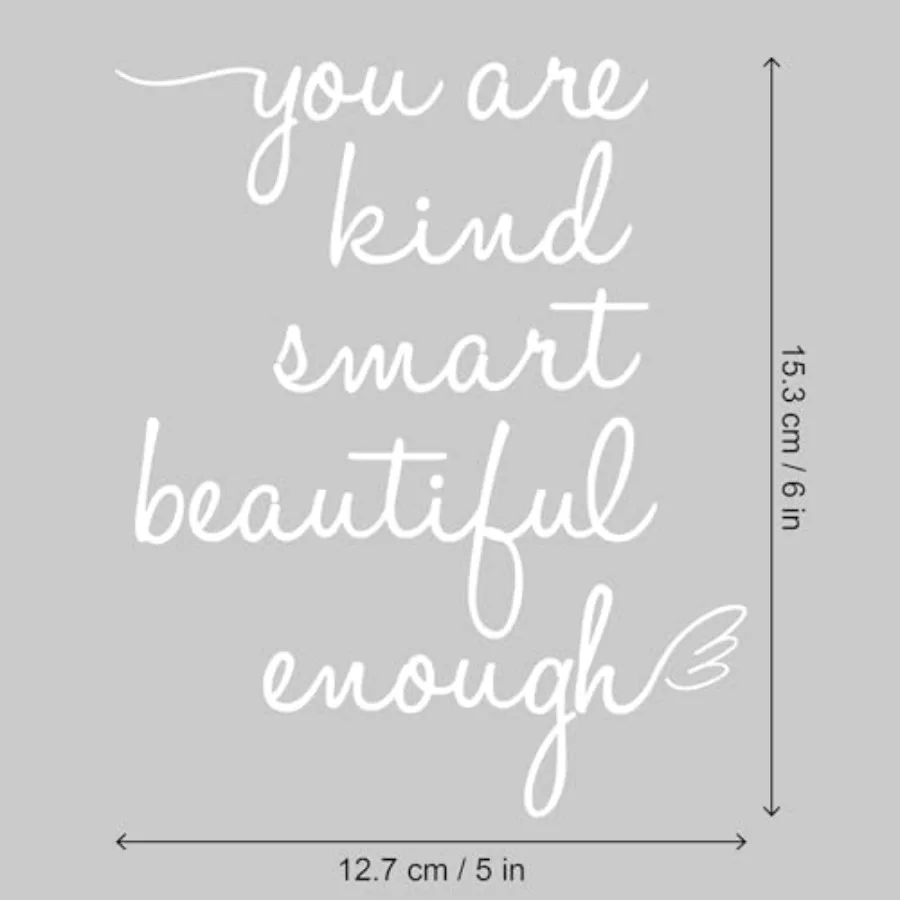 Affirmation Stickers You are Kind Smart Beautiful Enough Mirror Wall Decor for Bathroom Vinyl Peel and Stick Wall Decals for Ho