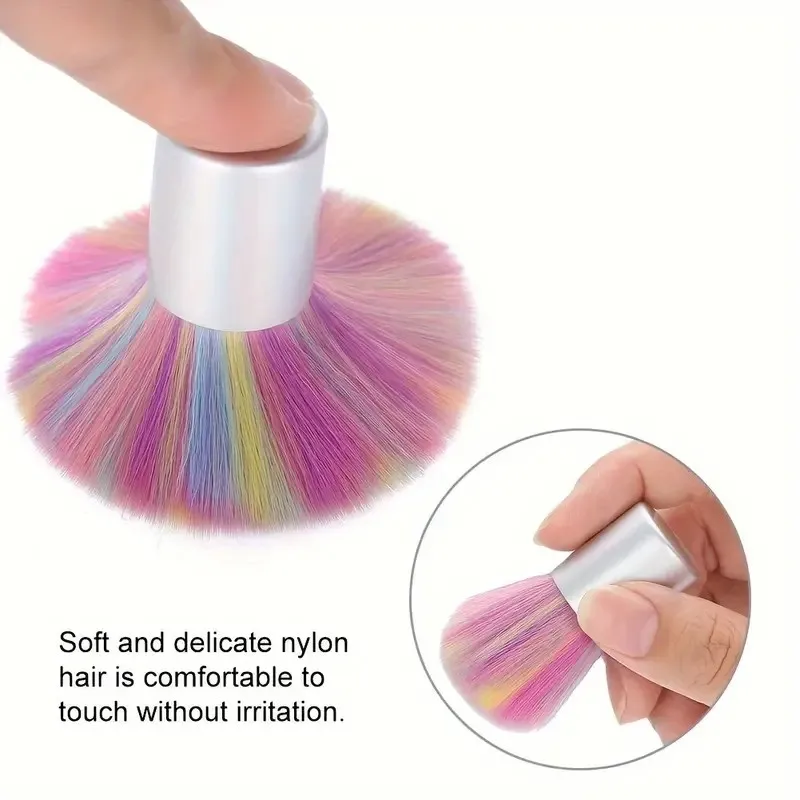 1Pcs Colorful Nail Art Dust Brush Soft Rainbow Mushroom Nail Brush Portable UV Gel Polish Powder Remove Cleaning Brush Beauty To