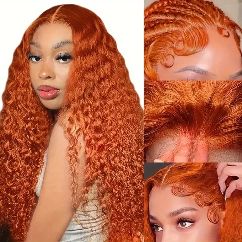 

Orange Ginger Hd Lace Wig 13x6 Human Hair Deep Wave Lace Frontal Human Hair Wig 30 Inch 13x4 Lace Front Brazilian Wigs On Sale