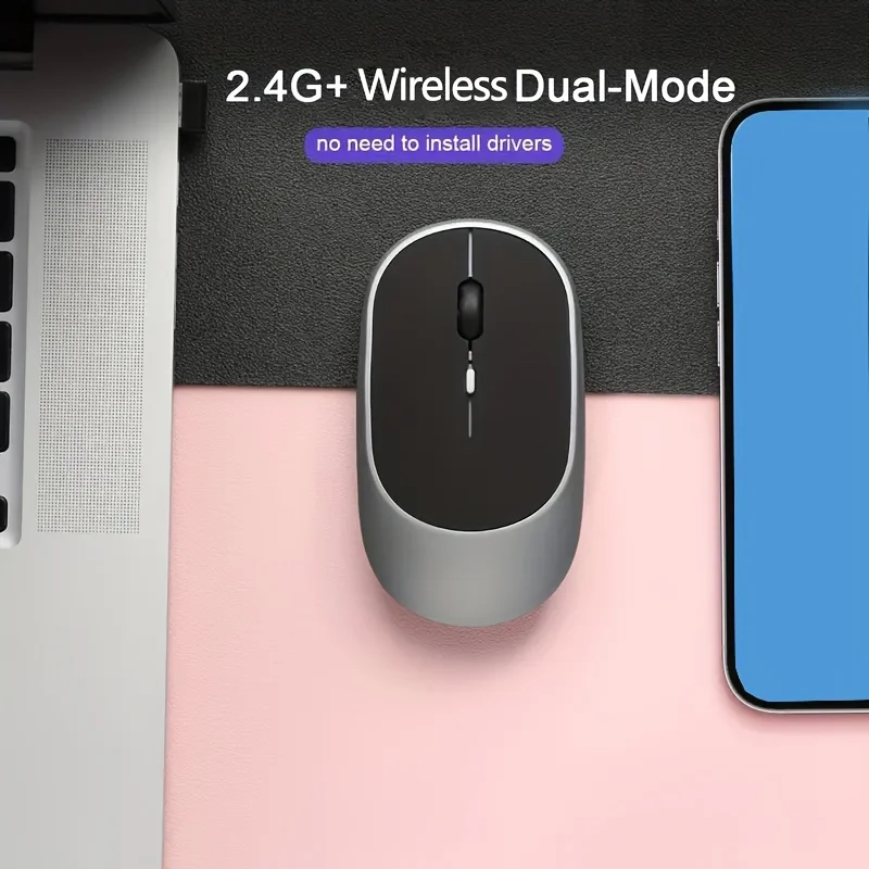 Ratón inalámbrico Compatible con Bluetooth de 2,4G, ratón inalámbrico para Gamer, ratones ergonómicos recargables para Macbook, PC, ordenador, portátil y tableta