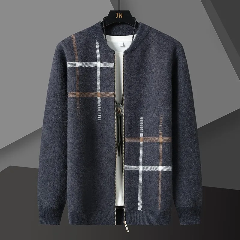 

Повседневный полосатый мужской вязаный свитер, кардиган Faion Urban Sle, длинный све, воротник-стойка, открытый спереди, осень-зима, Новое поступление