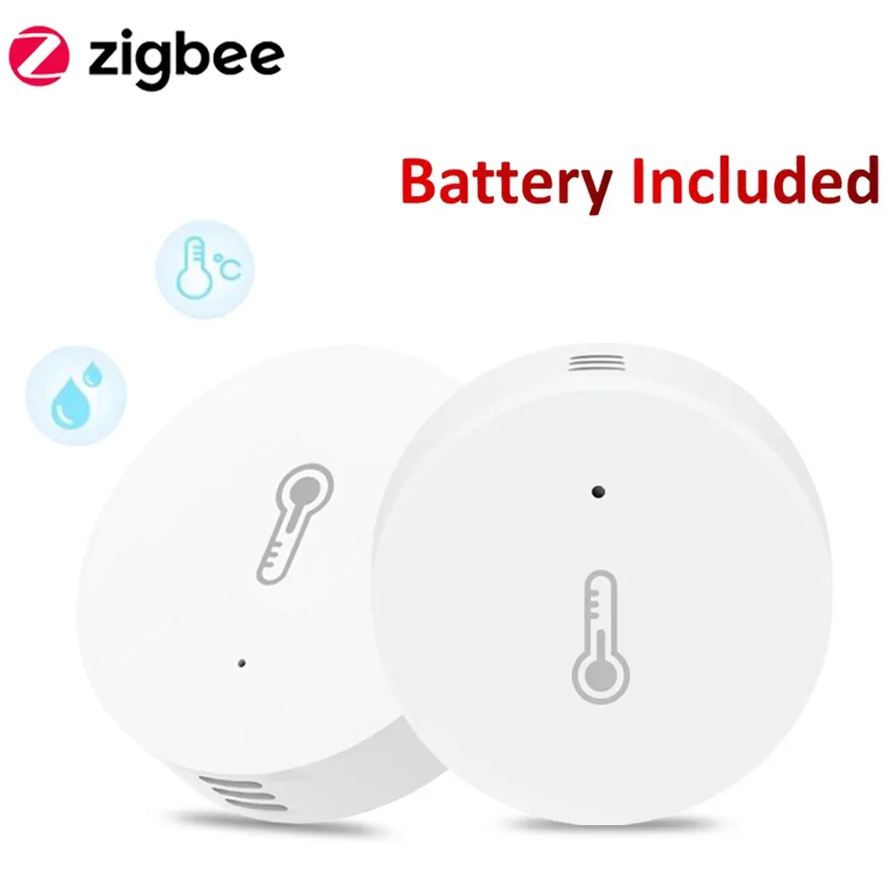 

Умный датчик температуры и влажности ZigBee, мини-гигрометр для помещений с питанием от батареи, работающий с Alexa Google Home