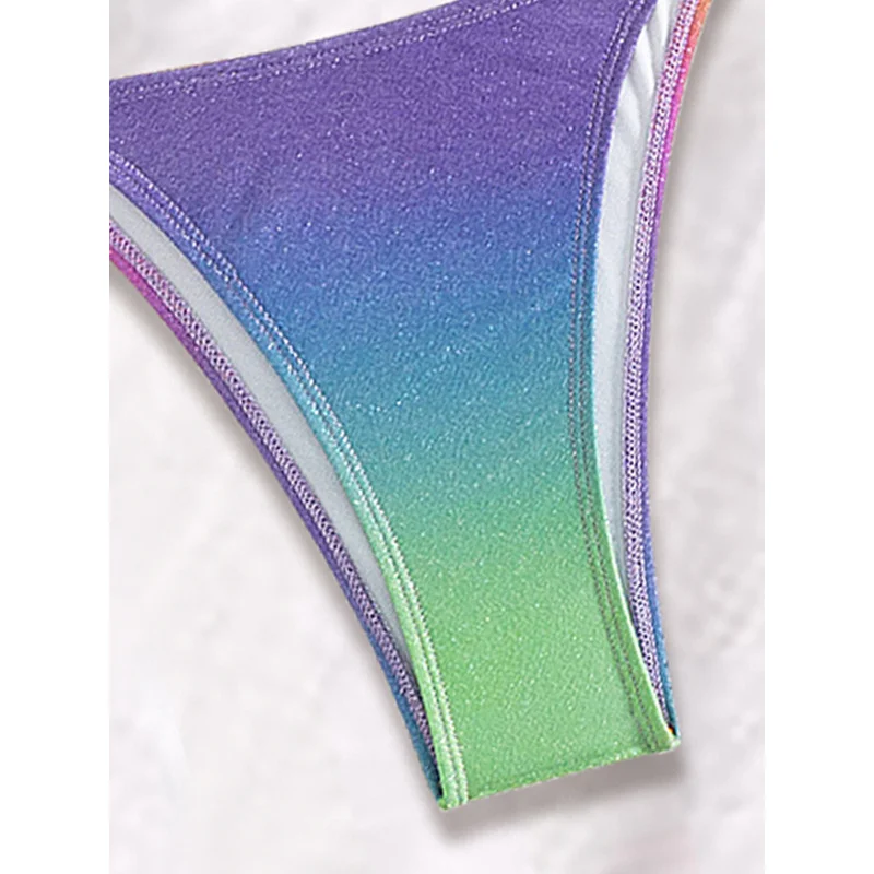 Two-Piece Halter Neck Women's Swimsuit Tie Multi-Color Fantasy Sexy Backless Bikini New Style