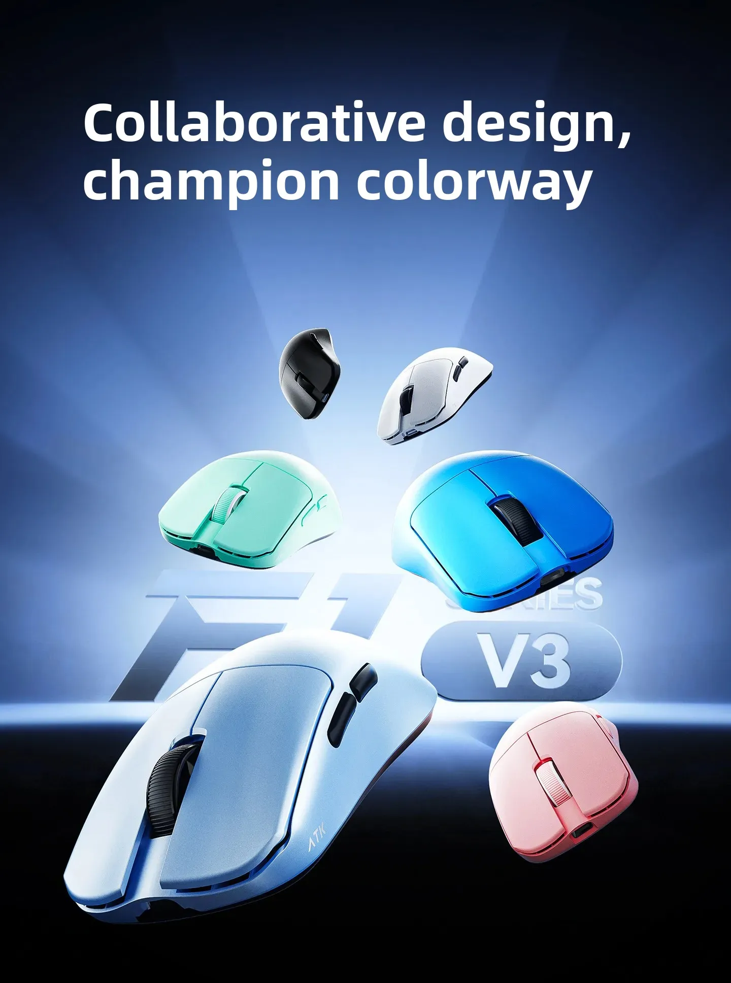 ATK F1V3 Wireless Gaming Mouse PAW3955 Sensor Ultra‑Lightweight Tri‑Mode Mice For PC Smooth Esports Pro Competitive Gaming