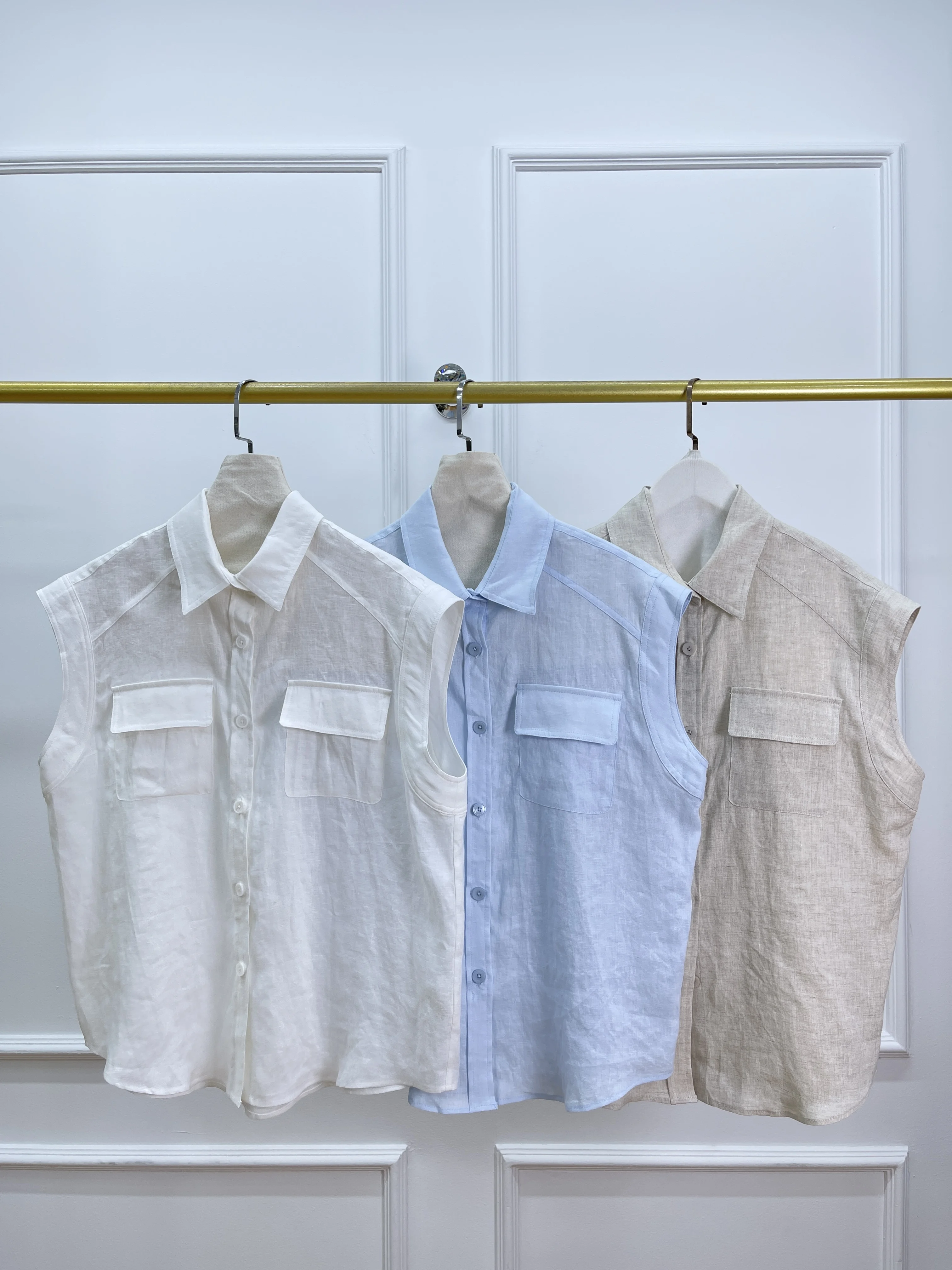 

2025 Summer New High Quality Fashion Linen Lapel Shirt Shorts Suit Female Temperament