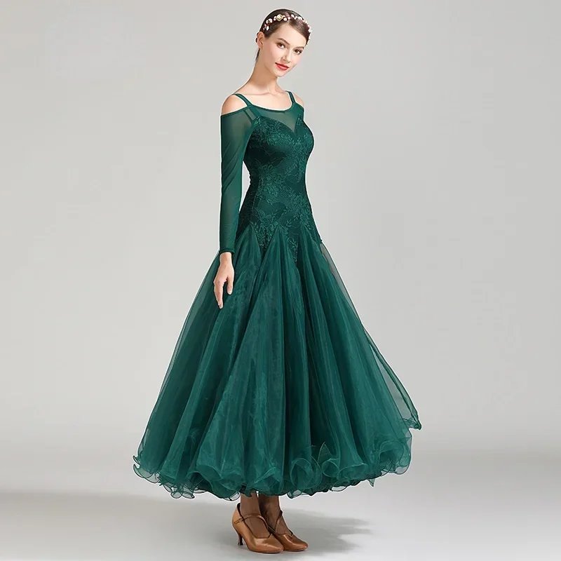 Nuovo abito da ballo da sala da donna moderno standard nazionale valzer costumi da spettacolo tango foxtrot valzer abiti da competizione