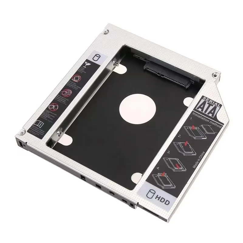 Imagem -02 - Universal 9.5 12.7 mm Alumínio 2nd Hdd Caddy Sata Optibay 2.5 Polegadas Ssd Dvd Cd-rom Gabinete Adaptador Portátil Disco Rígido Unidade 20 Peças