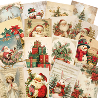 48pcs,Retro Christmas Postcard Set - with Stickers, Christmas/anniversary gifts, collectibles, suitable for gift-giving.