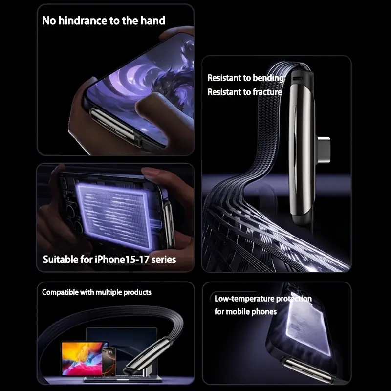 كابل ASUS 30W PD USB Type C بزاوية 90 درجة مزامنة البيانات شحن سريع USB C لهواتف هواوي شاومي ريدمي آيفون - 5