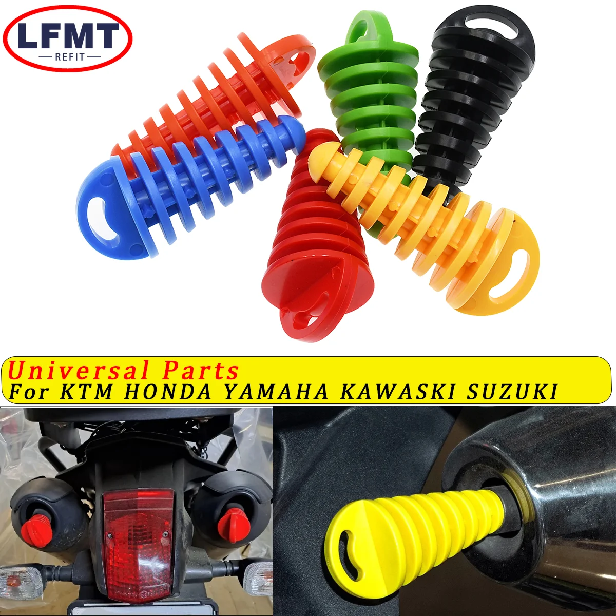 Motorcycle Exhaust Pipe Plug Muffler Wash Plug Pipe Protector Motocross Tailpipe Plug Move Blow-Down PVC Dirt Bike