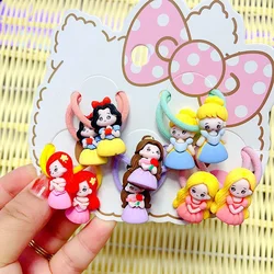 10Pcs Cartoon Disney Princess Sanrio Hair Rope Kids Girls Cute Hair Band Girl Headwear Accessories