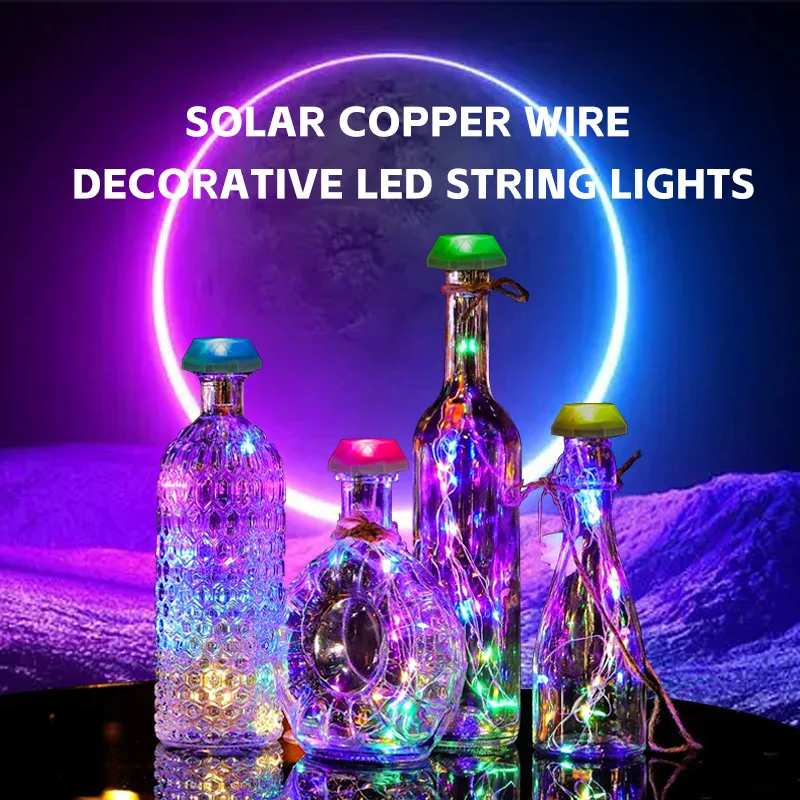 6pcs European and American Festival Bar with Battery Color-changing Lights with Personality Wine Bottle Solar Decorative Lights