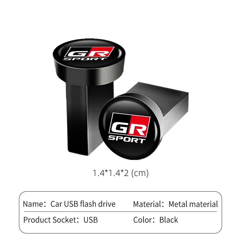 Car Music U Disk USB Flash Driver Storage Memory Stick For Toyota GR GAZOO RACING Prado Yaris Hilux Corolla Prius Avensis Auris