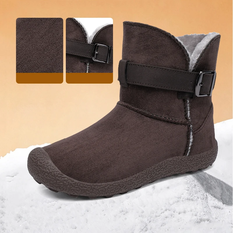 New Winter Booties Outdoor Waterproof Barefoot Boots For Men Ankle Boots Plush Warm Snow Shoes Non-slip Casual Sneakers Big Size