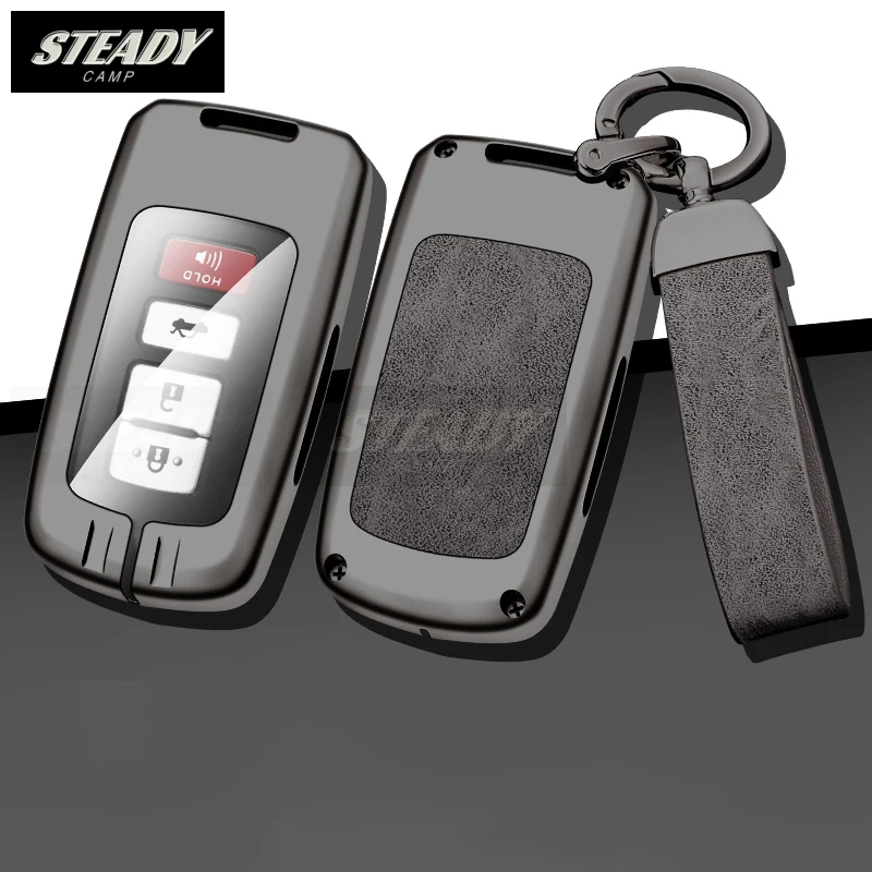 

Zinc Alloy Leather Car Key Case Cover For Toyota Camry Corolla Avalon Rav4 Land Cruiser Chr Auris Auto Keychain Accessories