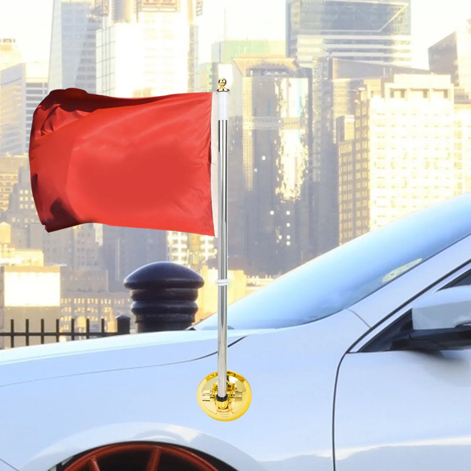 Multi-Use Suction Cup Flag Pole Holder Stainless Steel Flagpole Bracket for Cars Motorcycles Off-Road Vehicles Flag Pole