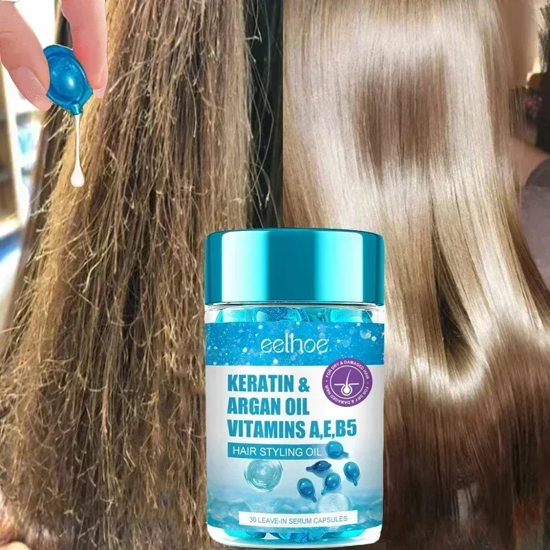 

Ying59 Magic Hair Vitamin Capsule Keratin Oil Fast Restore Hair Soft Smooth Shiny Deep Moisturizer Frizzy Dry Scalp Hair Care