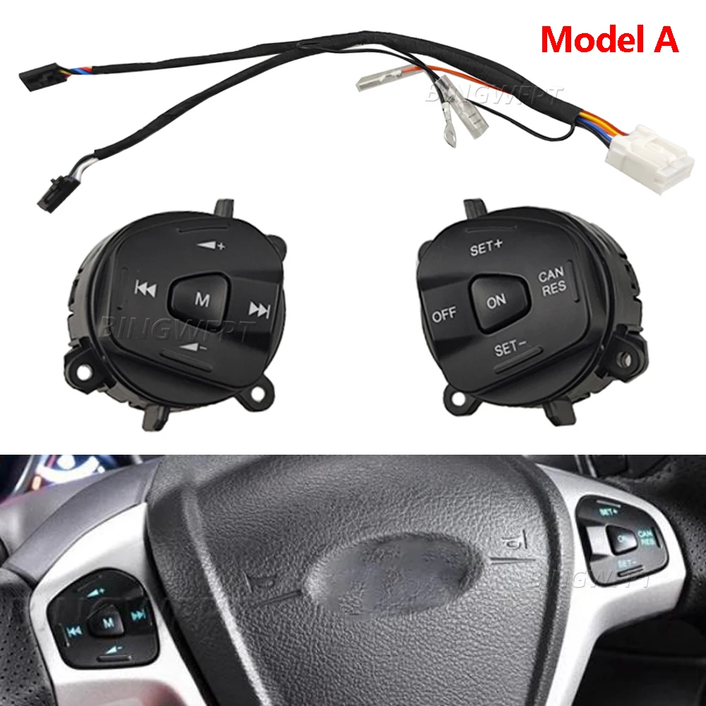 Car Accessories Steering Wheel Volume Control Switch With Blue Backlight For Ford Fiesta MK7 MK8 Ecosport 2013 2014 2015