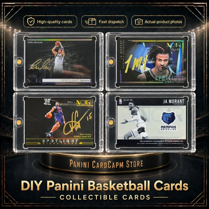 DIY Homemade NBA Soccer Cards Panini Noir Spotlight Signatures Morant Doncic Carter Kobe Collectible Cards