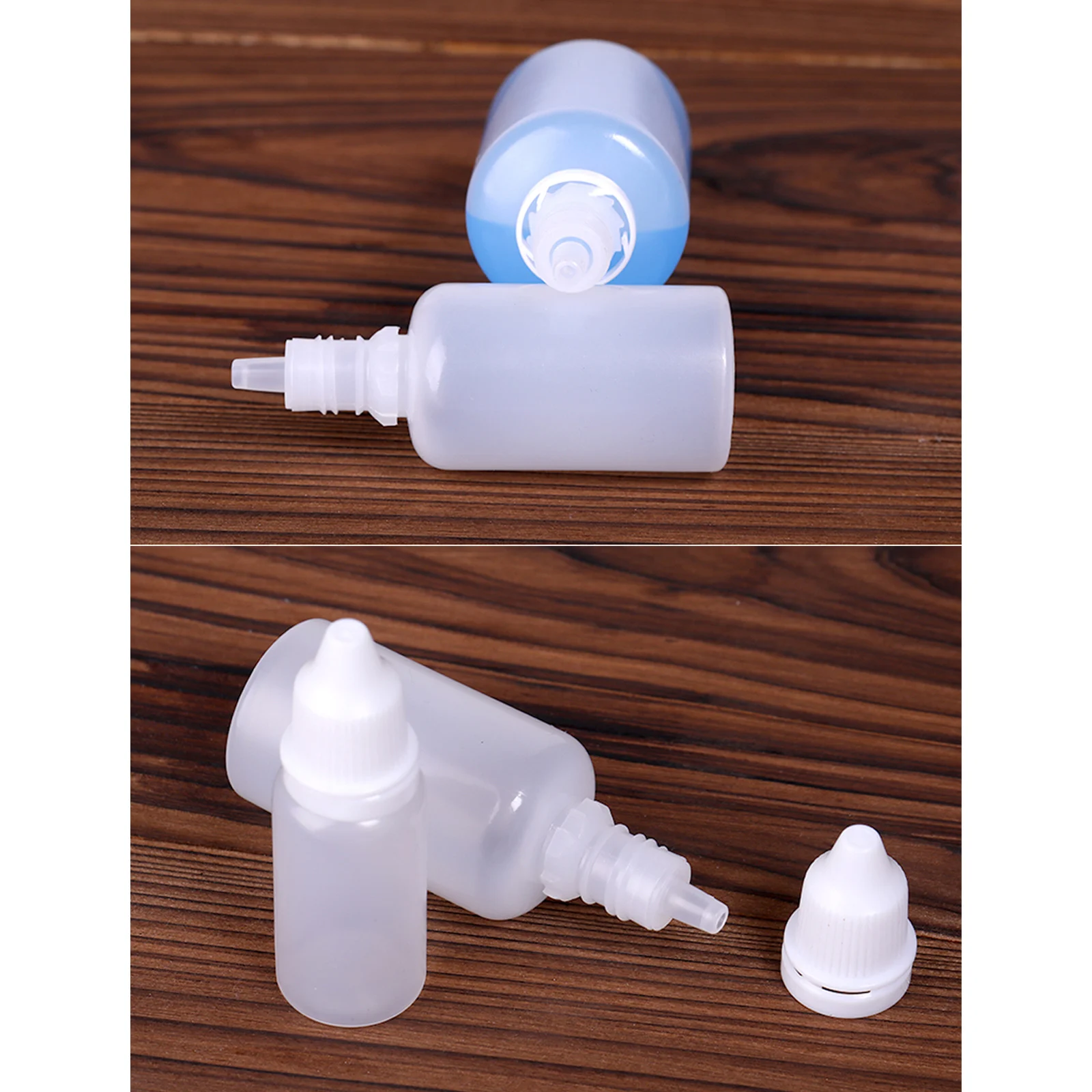 1/5PCs Wholesale Eyes Liquid Dropper Refillable Bottles Empty Plastic Squeezable Travel Paint Sample Drop Can Be Glue Applicator