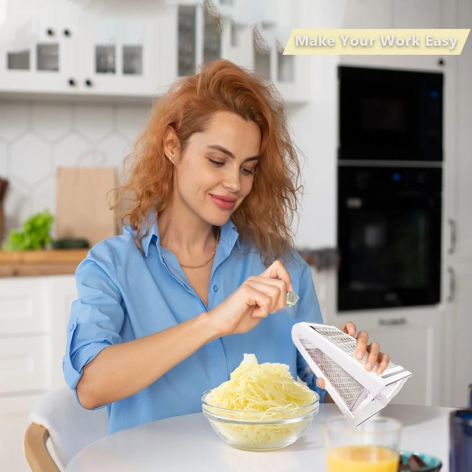 2-In-1 Stainless Steel Cheese Grater With  Container - Dual Sided Shredder & Grinder For Parmesan, Vegetables & More - Space-Sav