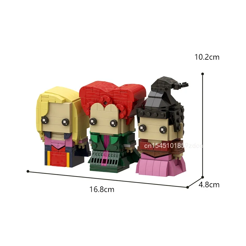 MOC Hocus Pocused Action Figures Winifred Mary Sarah BrickHeadzs Building Blocks Movie Witch Three Sisters Bricks Toys Xmas Gift