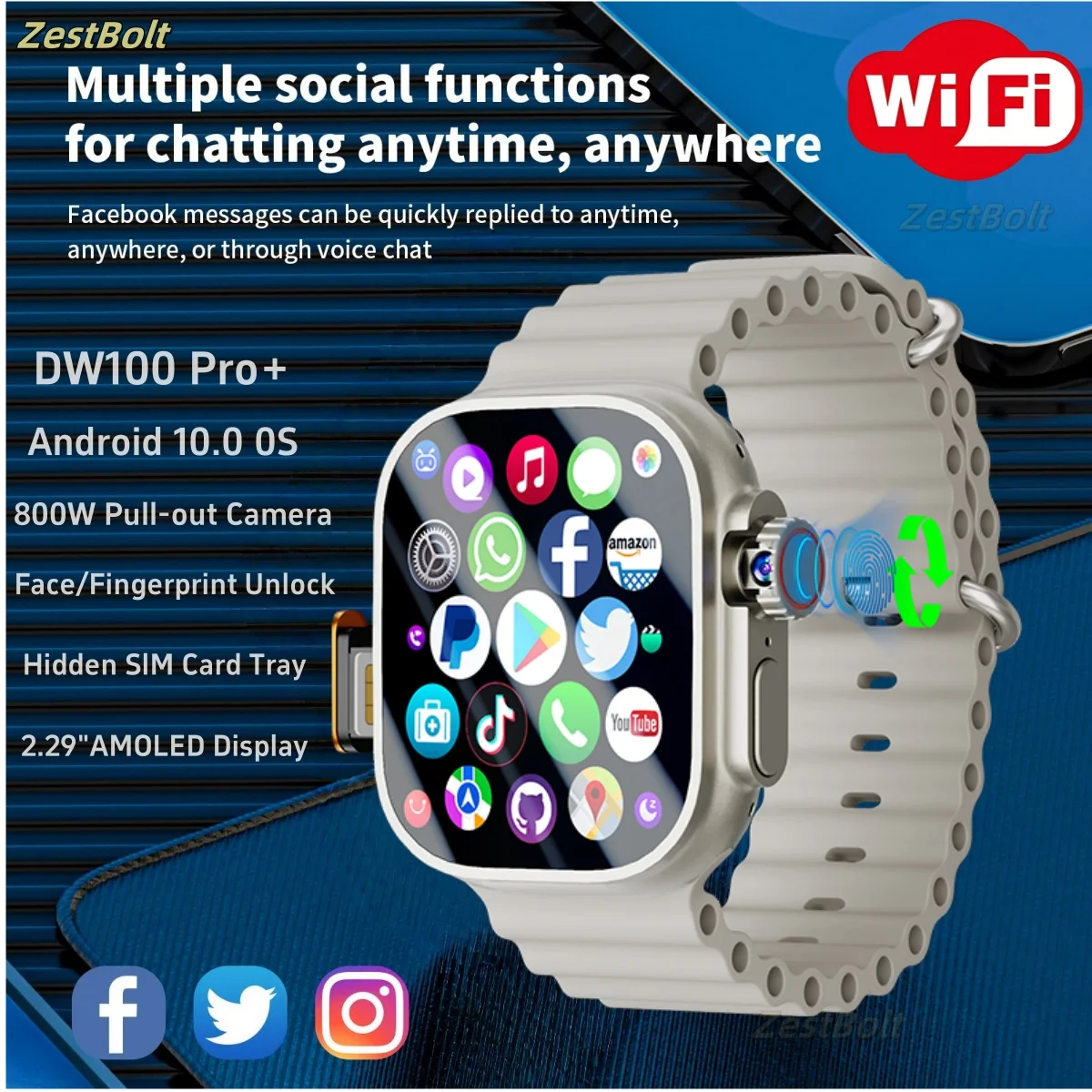 

4G 5G LTE Full-Netcom DW100 Pro+ Android Smart Watch Cellular Version Smartwatch With Rotary Camera GPS WIFI Google Play Store