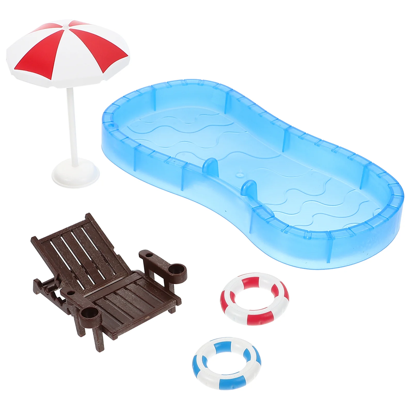

Inflatable Swimming Pool Model Miniature House Decor Plastic Nautical Accessories for Dollhouse Kids Playhouse Toy Mini