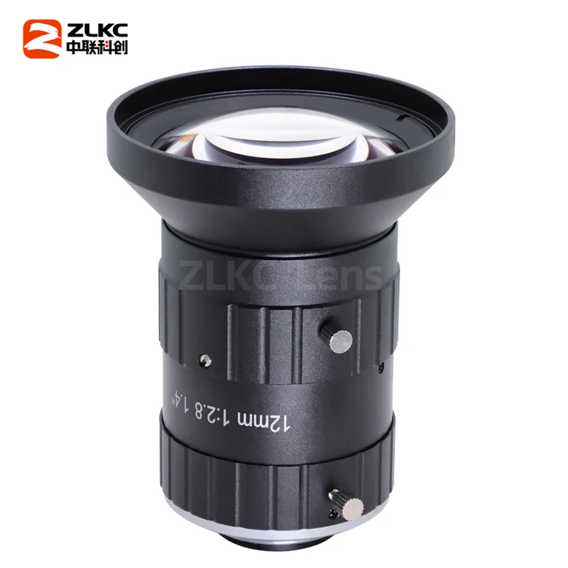 45MP Camera Lens 1.4 Inch C Mount 12mm Fixed Focal F2.8-F16 Manual Iris Machine Vision Low Distortion for 4K CCTV Cameras