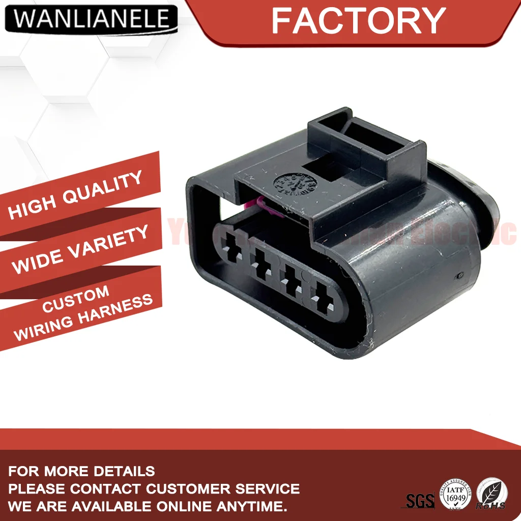 50 Sets 4B0973724 F371800A 4 Way Ignition Coil Pigtail Connector Repair Kit for VW Audi 1.8T 2.0T w Pre-crimped Wires Terminals