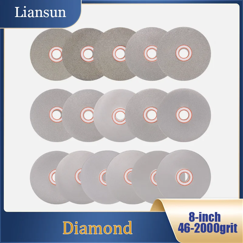 

8-Inch 46-2000Grit Diamond Polishing Grinding and Cutting Disc For Angle Grinders Diamond-Coated Flat Grinding Wheel Rotary Tool