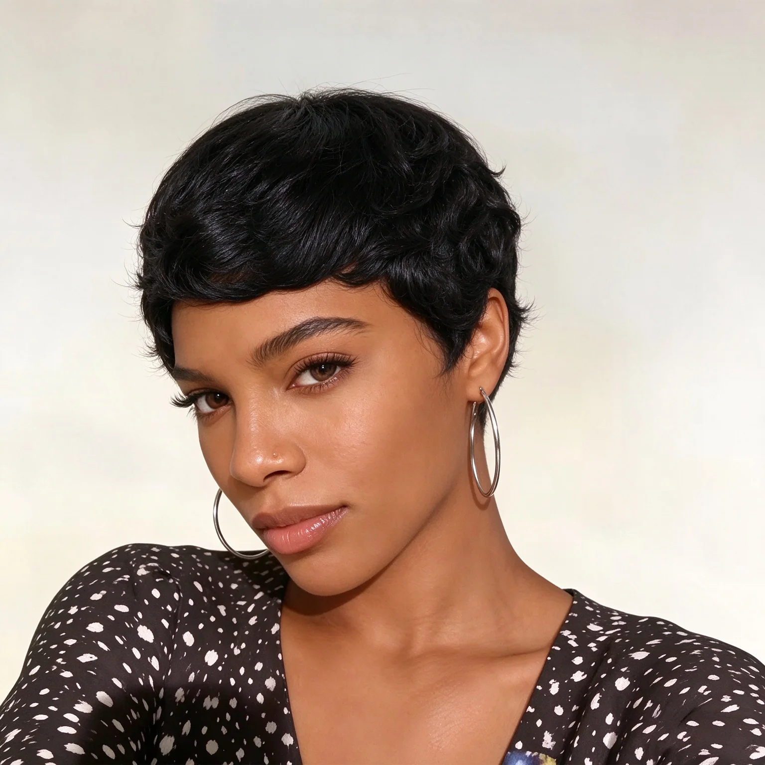 Pixie Cut Human Hair Wig for Women, 4 Inch 180% Density Real Human Hair Full Machine Made Comfortable All-Day Wear