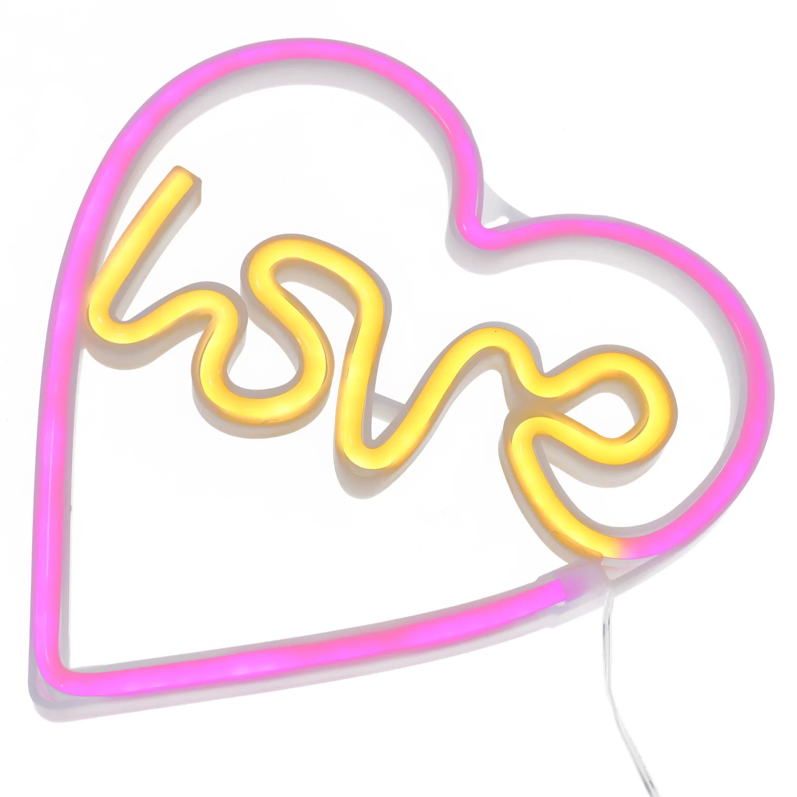 Lámpara de neón con forma de corazón, decoración Led alimentada por Usb para dormitorio, sala de estar, oficina, Bar, fiesta de boda, lámparas geniales, luz nocturna de cueva para hombre