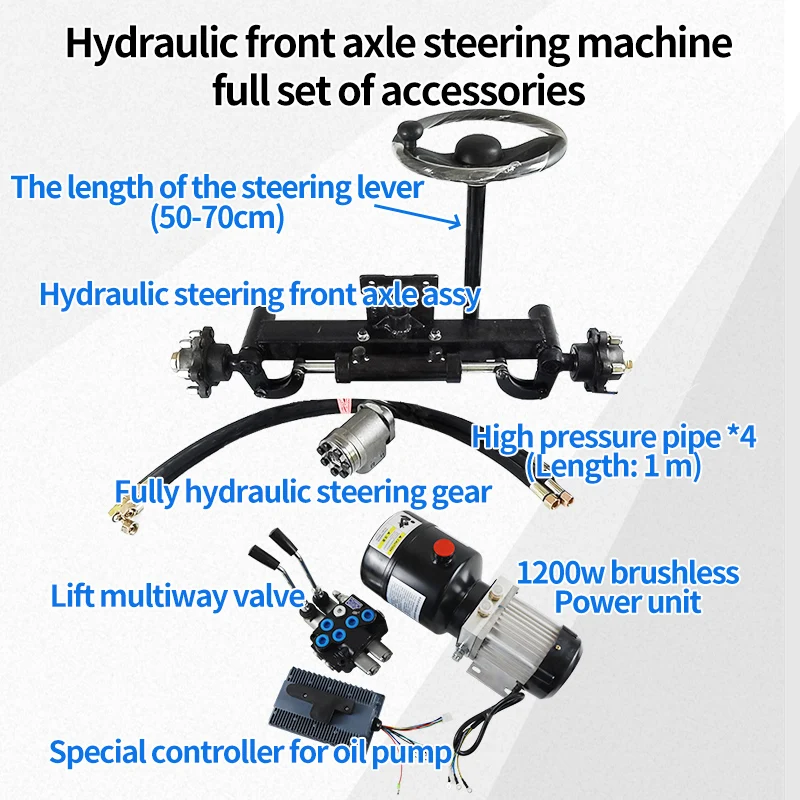 3 tons steering front axle with hydraulic accessories complete 100cm modified heavy electric vehicle steering special kit