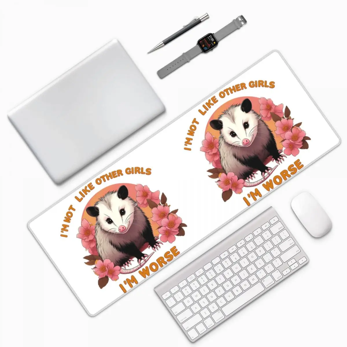 I'm Not Like Other Girls, I'm Worse Possum Large Mouse Pad Computer Keyboard Mouse Mat Gaming PC Laptop Desk Mat Table Mats