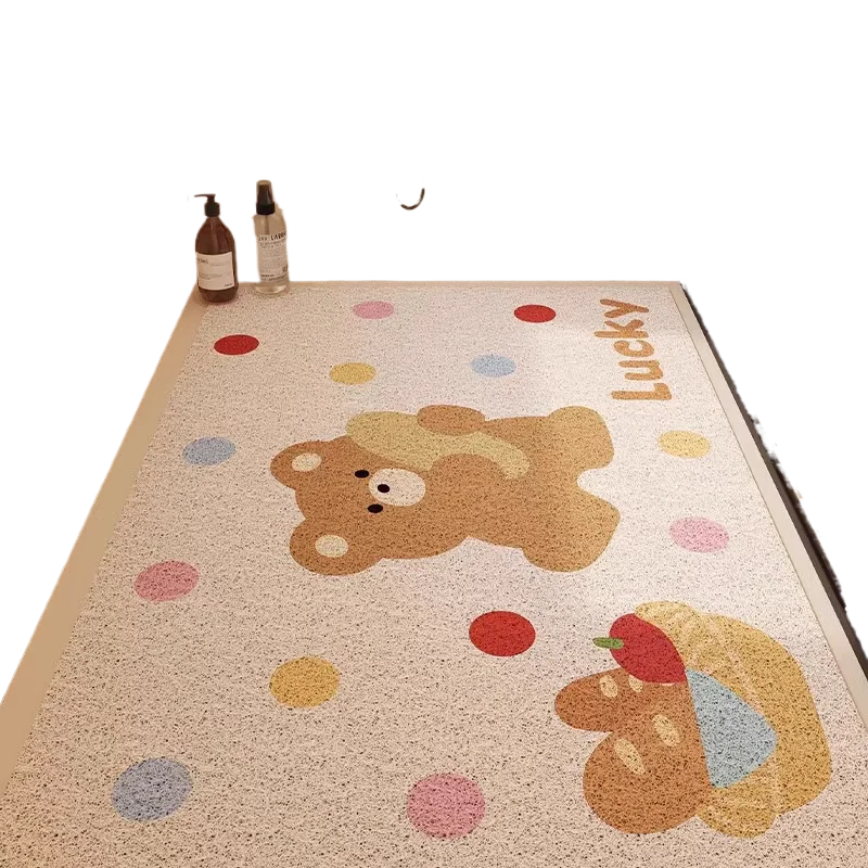 แผ่นรองพื้นห้องน้ำแบบวงกลม ทำจากผ้าไหม สามารถตัดได้ ป้องกันการลื่น สำหรับห้องอาบน้ำ ห้องน้ำ ห้องส้วม ป้องกันการล้ม ป้องกันสิ่งสกปรก