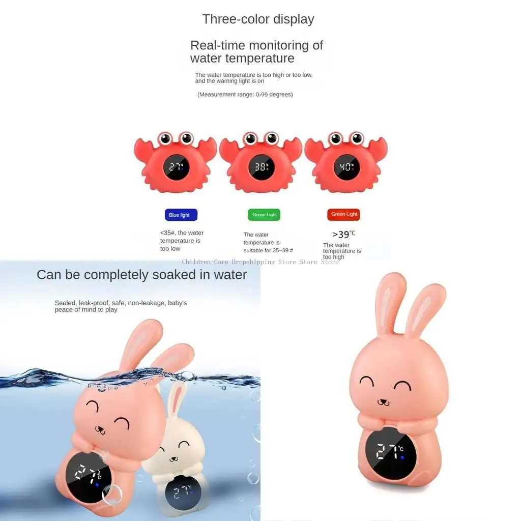 

LED Display Bath Thermometer Cartoon Digital Water Temperature Meter Bath Toy