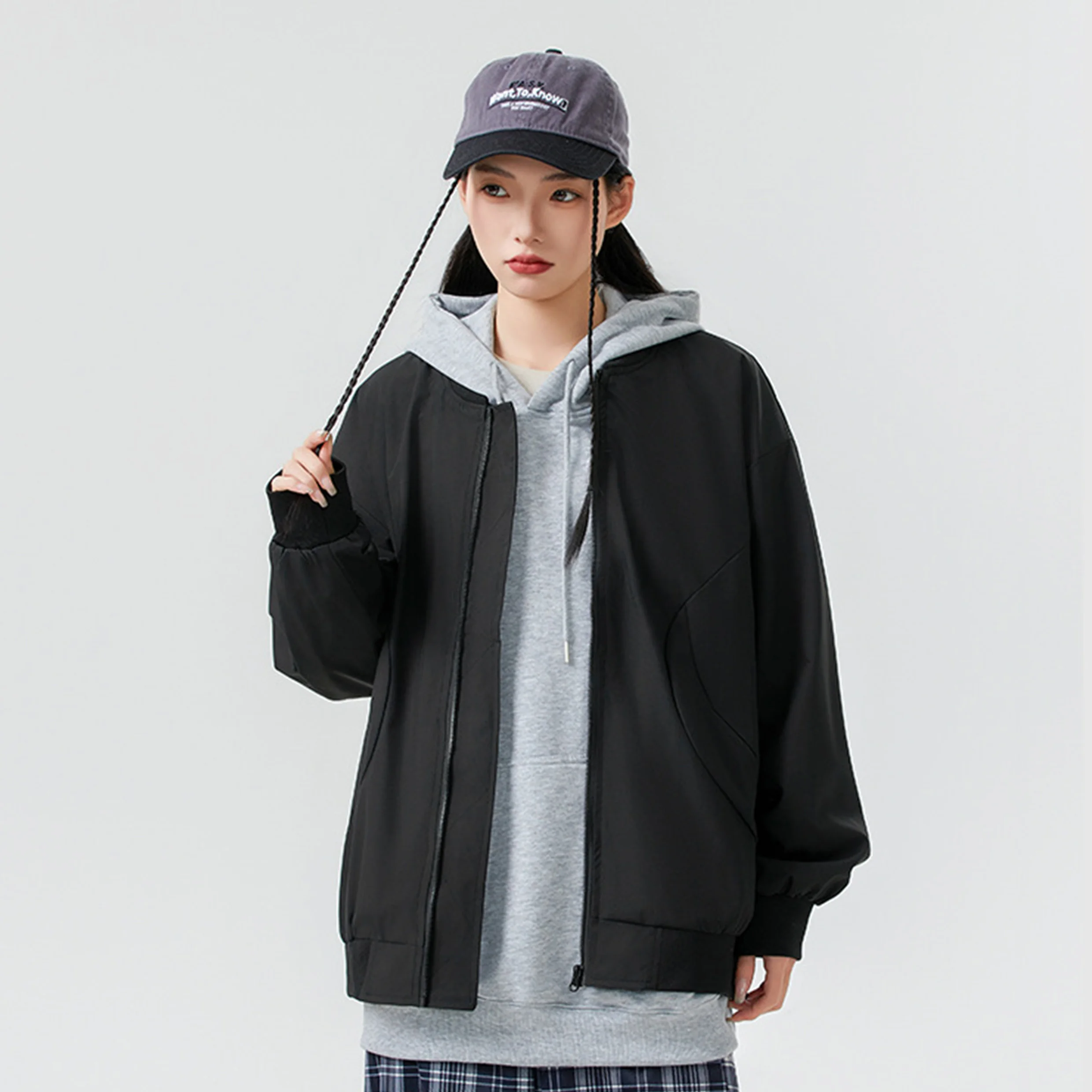 Classic men's and women's baseball collar jackets, casual stand up collar baseball jackets, pilot lightweight jacket styles