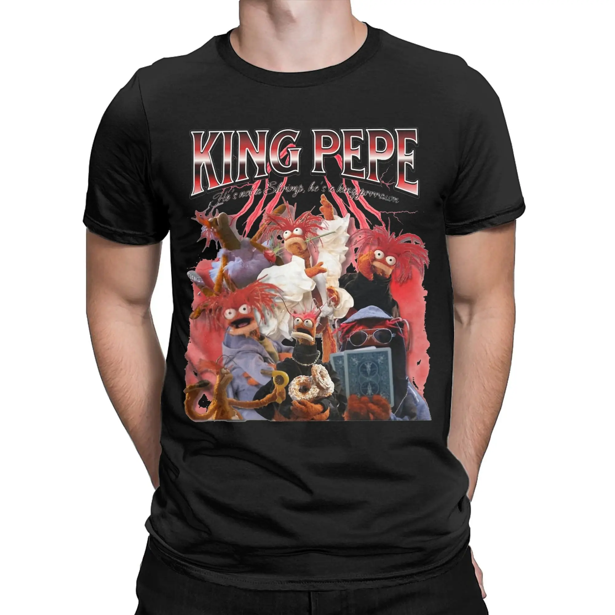 Fashion King Pepes The Prawn  T Shirt for Men Women  Pure Cotton Tee Shirt Short Sleeve Clothes