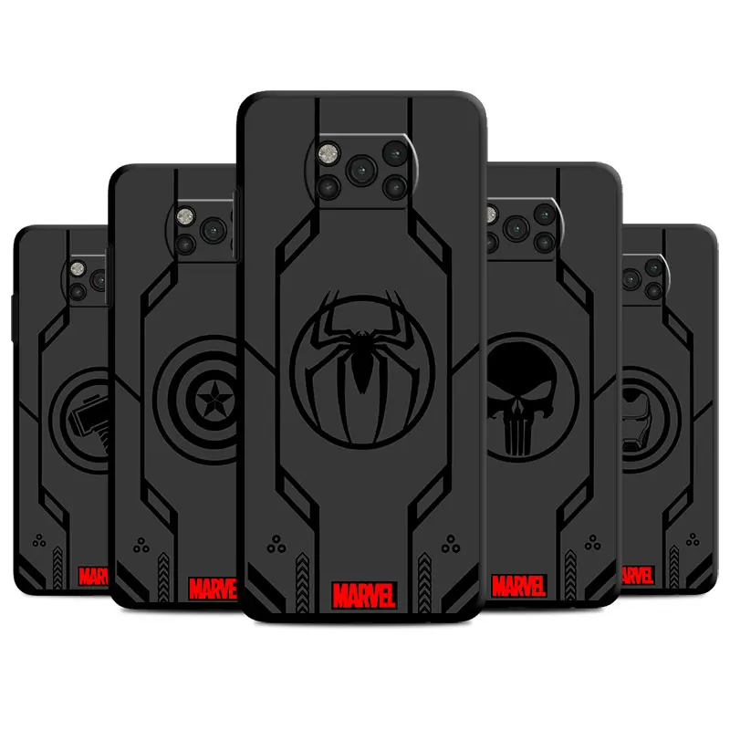 phone case for Mi Poco x4 gt F5 c40 X3 NFC 12 11 Lite 9C 10t funda coque celulare protective cases Marvel Badge Logo Punisher