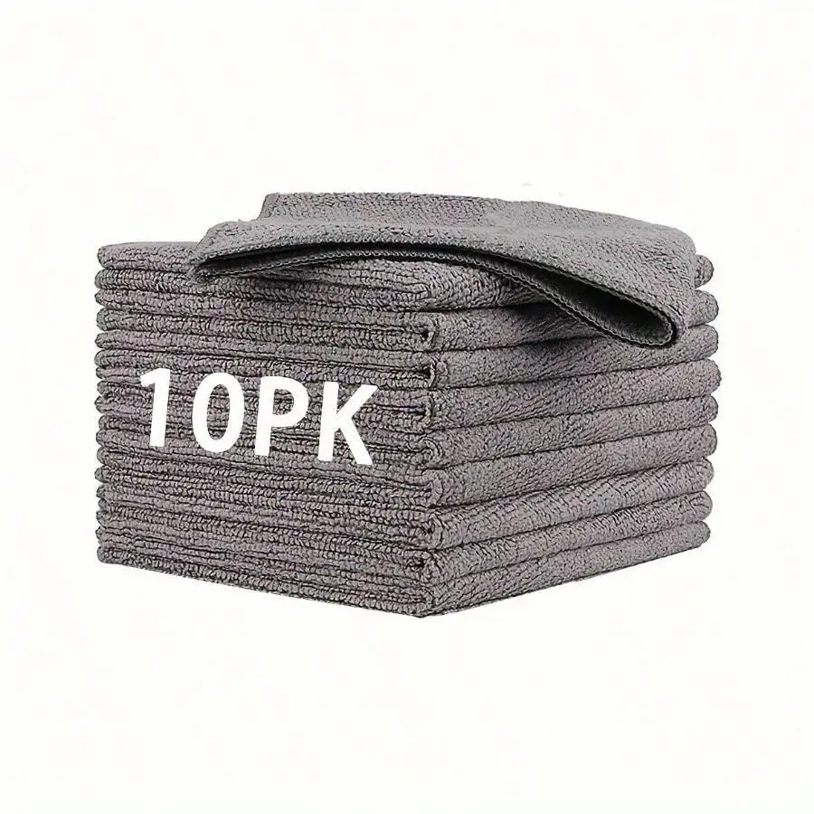 

10 Pack Microfiber Cleaning Cloths For Household Kitchen Car Pet Drying Reusable Absorbent Quick Dry