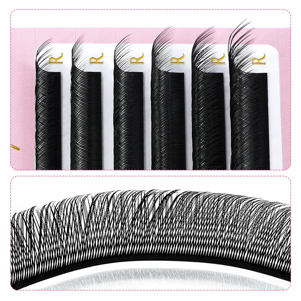 أريسون اليسار واليمين YY الرموش تمديد 0.07 D 8-15 مللي متر الثعلب YY جلدة فو المنك لينة الطبيعية حجم المشجعين رمش