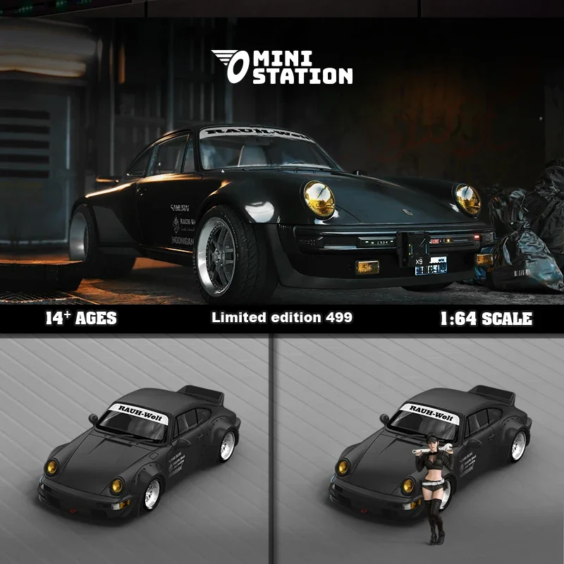 MiniStation 1:64 RWB 964 Ducktail SAMURAI Diecast Diorama Car Model Collection Toys Time Micro