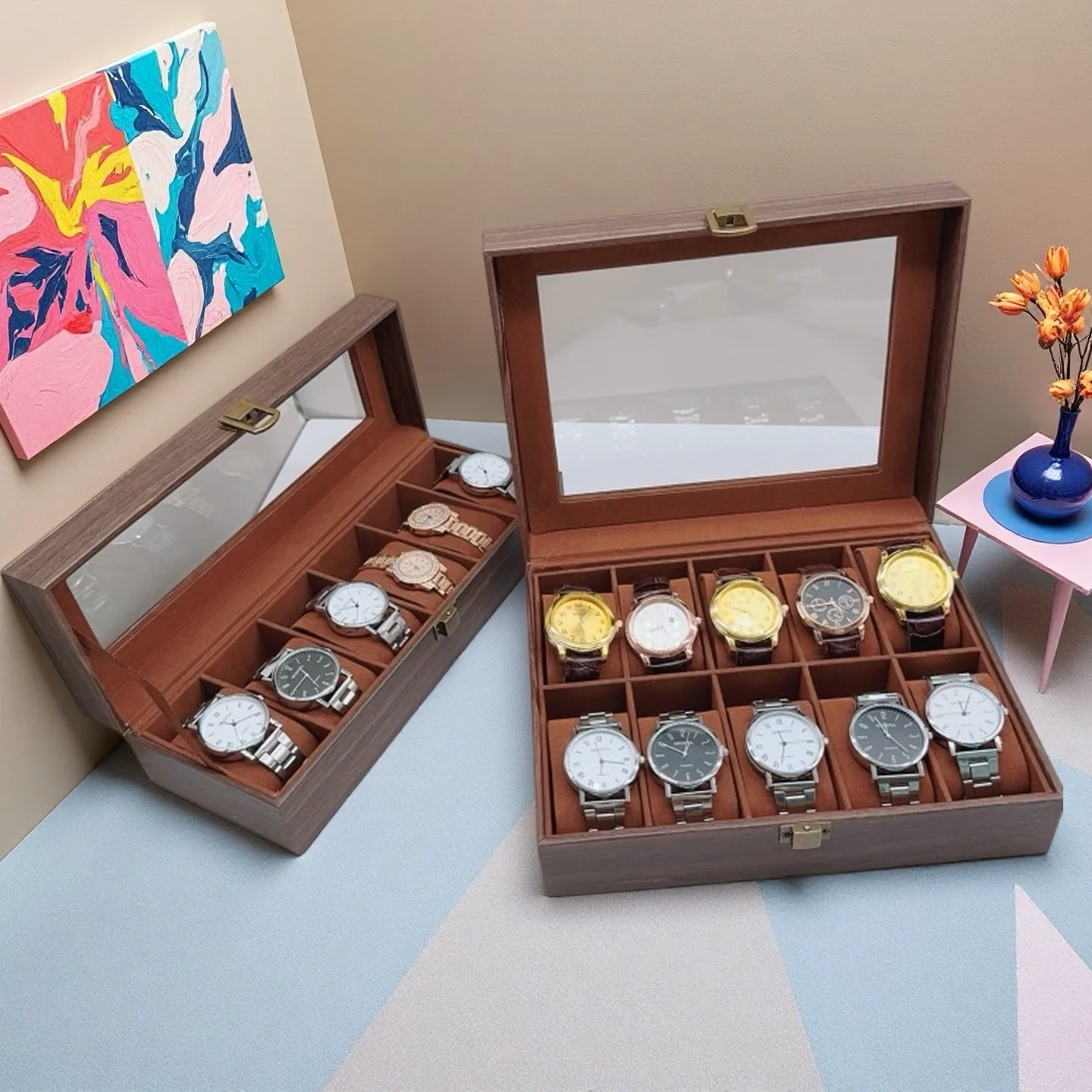 3/6/10/12 Grid Watch storage box home watch placement box, watch collection box, mechanical watch partition display box