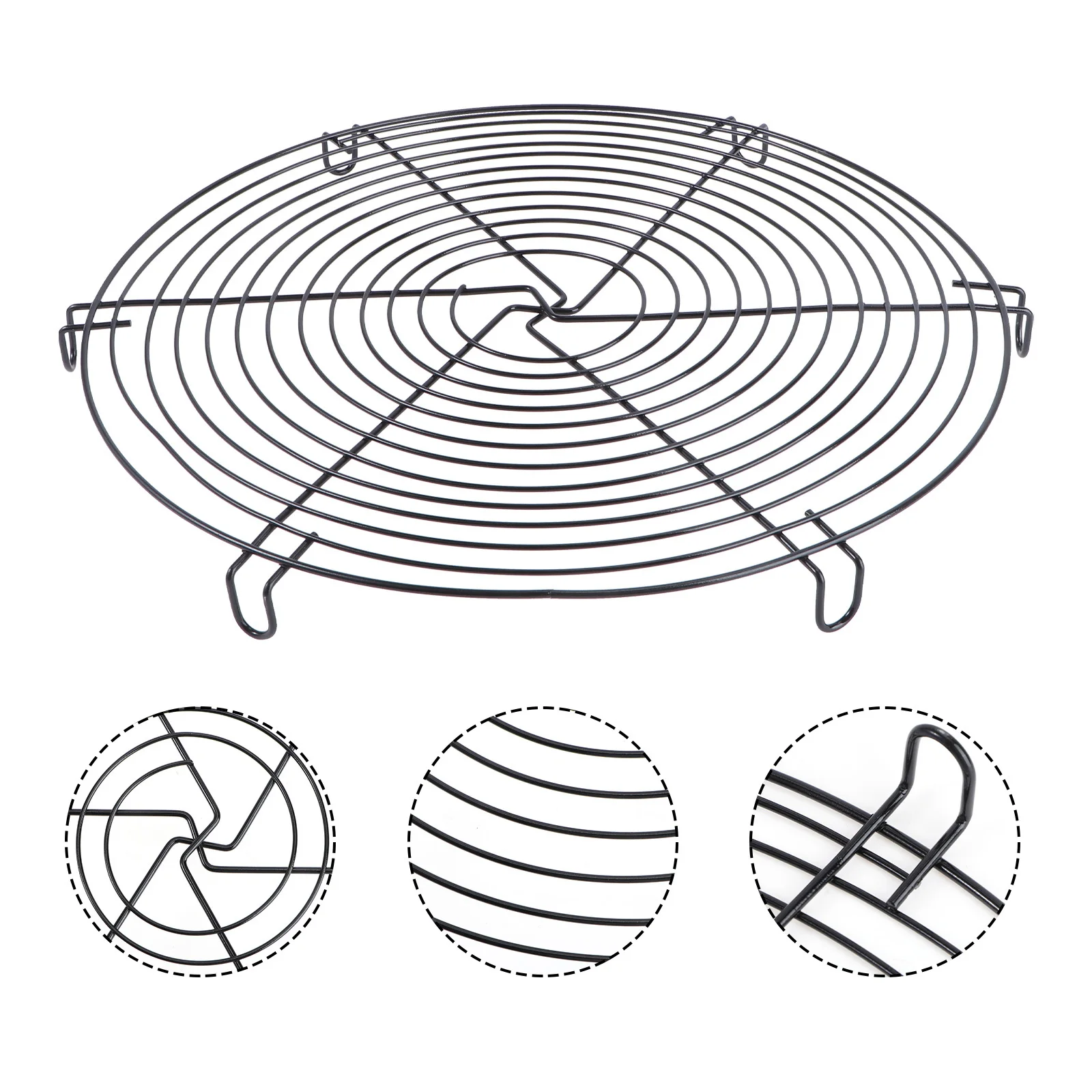 

1Pcs Cooling Rack Iron Baking Cake Rack Nonstick Black Large Capacity Kitchen Cooler Desserts Cookies Bread Baking Tools