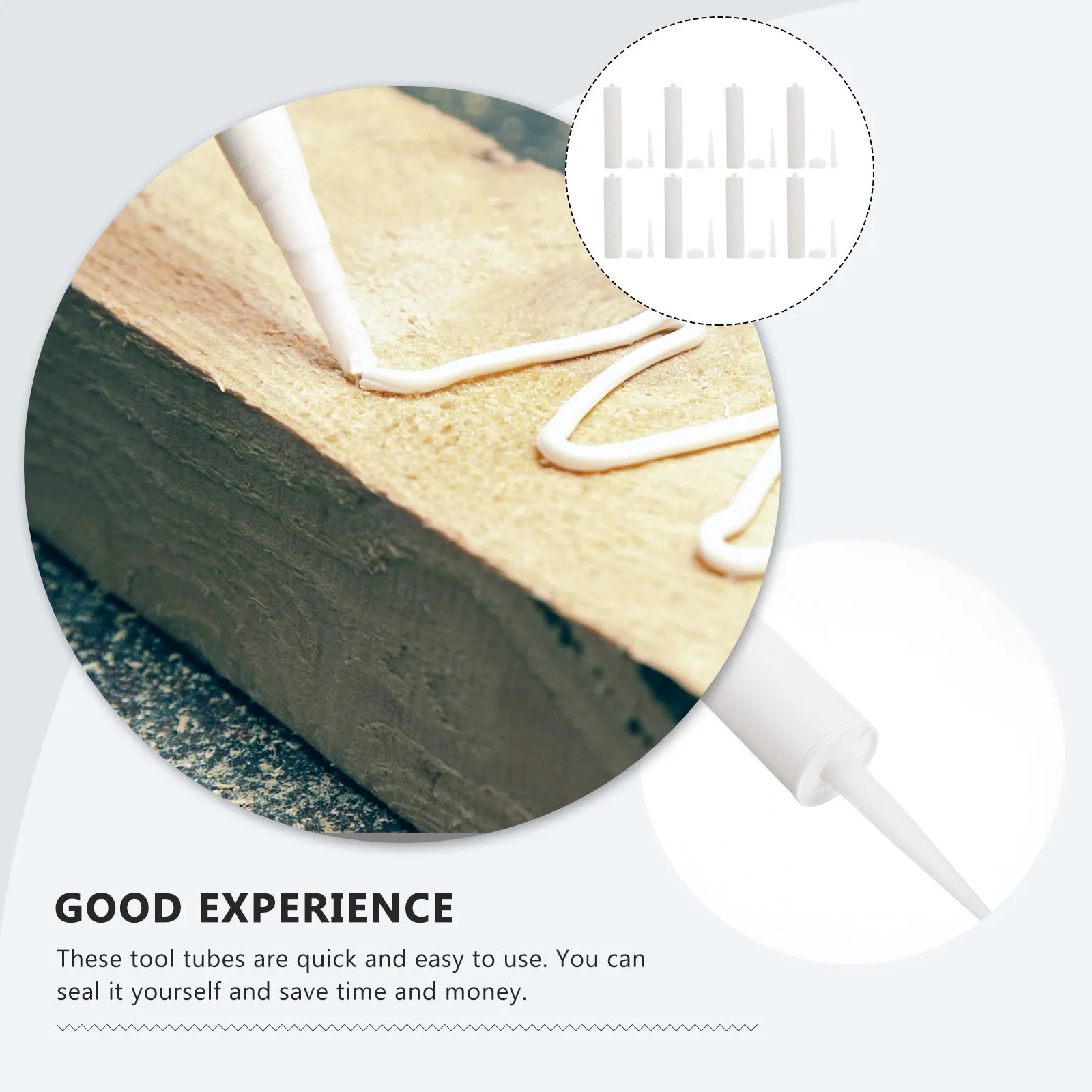 

8 set Glass Glue Empty Tube Refillable Sealant Caulking Tube For Cracks Tiles Repairing Plastic Dispensing Bottles