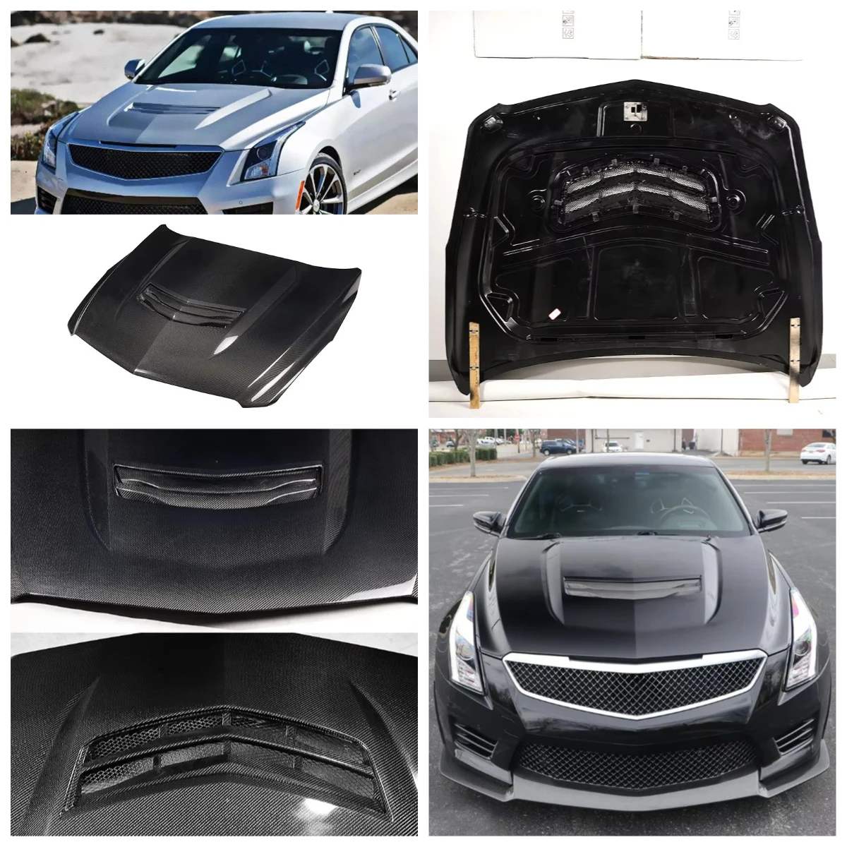 

Капот Stlf второго поколения из углеродного волокна для ATS-L, модифицированный, новый, с крепежными клипсами