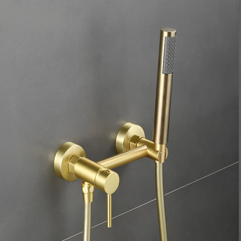 

Rose Gold bathroom shower faucet brass Hot and Cold Brushed gold bath shower faucet wall-mounted Black bidet Faucet Set