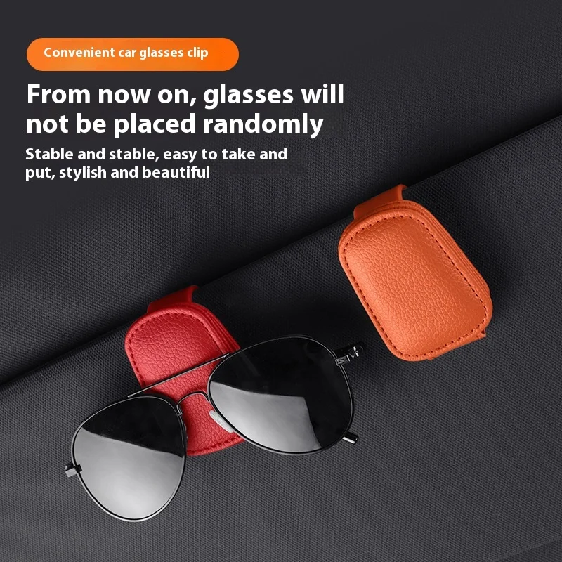 

2Pack Sunglasses Holder Is Suitable for Car Sun shades Magnetic Leather Sunglasses Clip and Ticket Clip Car Sunshade Accessories